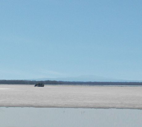 Missisquoi Bay was still iced in on a warm spring day